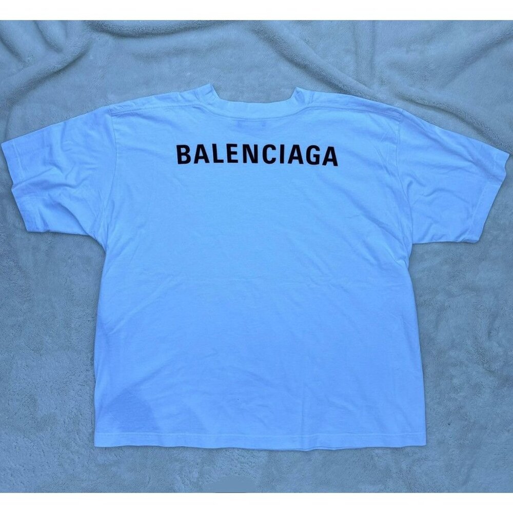 Balenciaga White Back Logo Tee